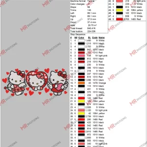 5 by 7 3 Hello kittty Hearts