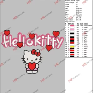 Hello Kitty Hearts VL5 5 BY 7