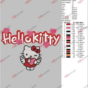 Hello kitty Hearts v1 5 by 7