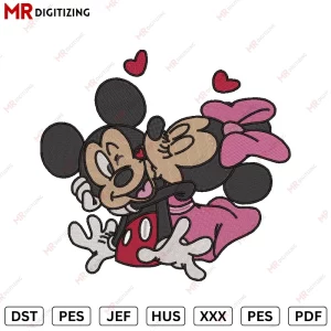 MICKEY MOUSE Kisses Valentines Embroidery Design