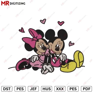 MICKEY Minnie love VL4 Valentines Embroidery Design