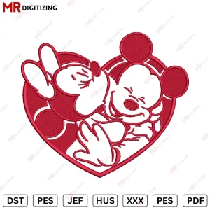 Mickey and minnie Love V2 Valentines Embroidery Design