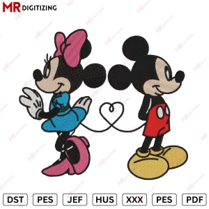 Mickey and minnie Love V3 Valentines Embroidery Design