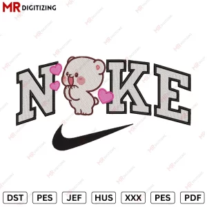 NIKE BEAR 2 Valentines Embroidery Design