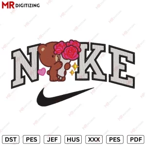 NIKE BEAR1 Valentines Embroidery Design