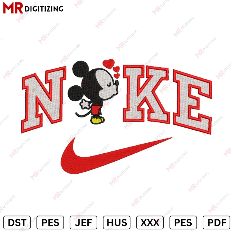 NIKE Micky v6 Valentines Embroidery Design - DST, PES, JEF
