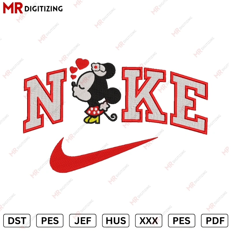 NIKE minnie v6 Valentines Embroidery Design- DST, PES, JEF