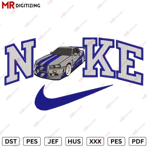 Nike Brian bullet car Fast & Furious Embroidery Design
