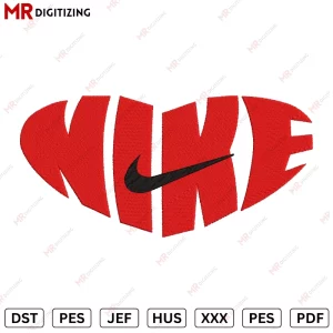 Nike Heart VL12 Valentines Embroidery Design