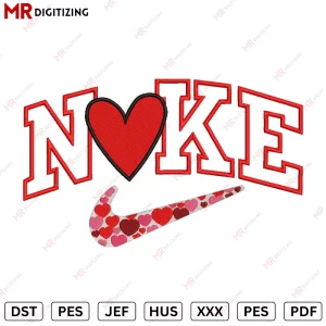 Nike Hearts VL1 Valentines Embroidery Design