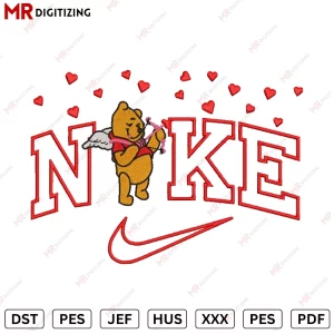 Nike Pooh VL2 Valentines Embroidery Design