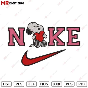 Nike Snoopy Love VL9 Valentines Embroidery Design