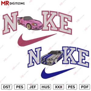 Nike suki and nike Brian bullet car Fast & Furious Embroidery Design