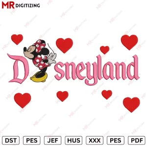 disneyland minie 003 Valentines Embroidery Design