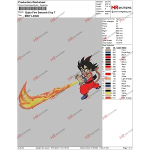 Goku Fire Swoosh 5 by 7