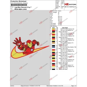 Iron Man Swoosh 5 by 7