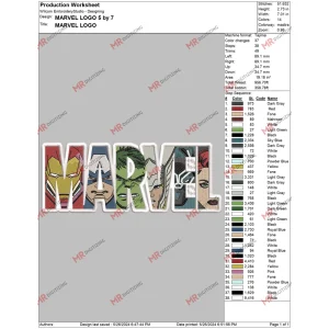 MARVEL LOGO 5 by 7