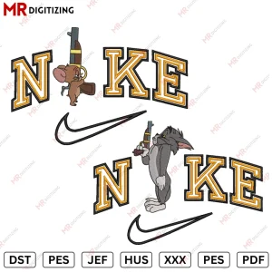 Nike Tom gun and Nike jerry Gun Embroidery Design