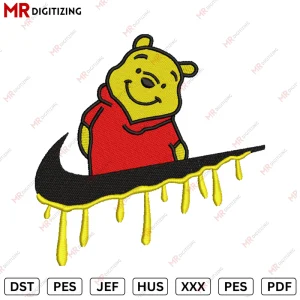Pooh Swoosh Embroidery Design