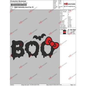 BOO Hellokitty bow 6 by 10