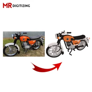 Car, bike Embroidery Digitizing, Convert vehicle image into Embroidery (1)