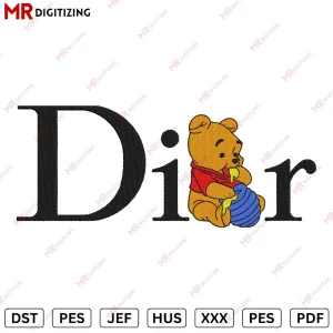 DIOR Pooh Embroidery design