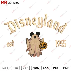 Disneyland Ghost Halloween Embroidery design