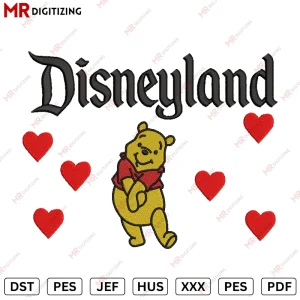 Disneyland winne PoohEmbroidery design