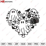 Ghosts Pumpkin Halloween Embroidery design