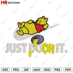 Just Do It Pooh Embroidery design