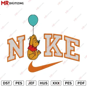 NIKE Pooh Balloons Embroidery design