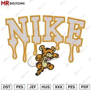 NIKE tiger drip v2 pooh Embroidery design