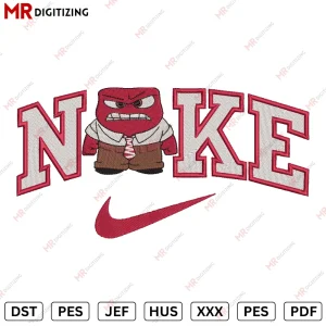 Nike Anger Inside Out Embroidery Design
