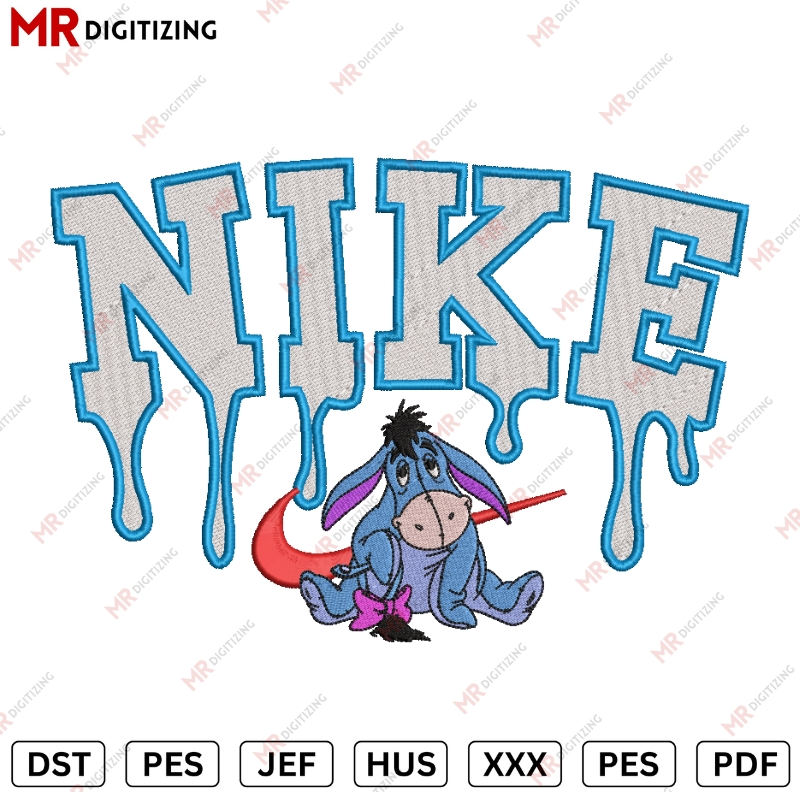 Nike Drip Eeyore Embroidery Design - DST,PES,