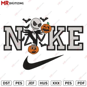 Nike Jack skelton Halloween Embroidery design