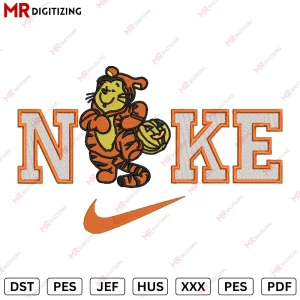 Nike Pooh Tigerr Embroidery design