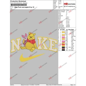 Nike Pooh and piglet 6 by 10