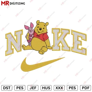 Nike Pooh and piglet Embroidery design