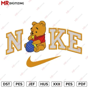 Nike Pooh v10 Embroidery design