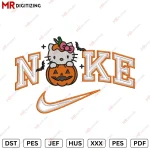 Nike Pumpkin Hello Kitty Halloween Embroidery design