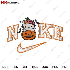 Nike Pumpkin Kitty Embroidery desing