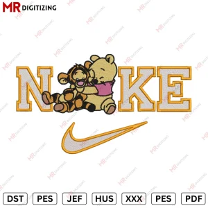Nike pooh tiger Embroidery design