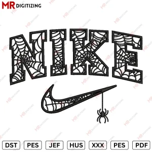 Nike spiderman Web Halloween Embroidery design