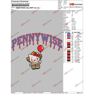 PENNYWISE kitty DRIP 6 by 10