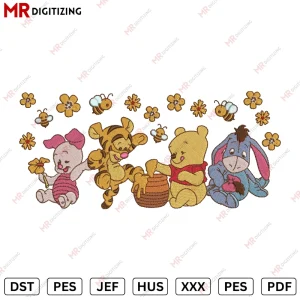 POOH TIGER HONEY Embroidery design