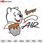 Pooh Air Machine Embroidery design