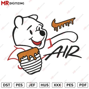 Pooh Air Embroidery design