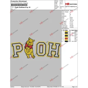 Pooh Outlinee 6 by 10