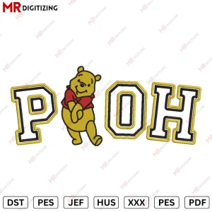 Pooh Outlinee Embroidery design