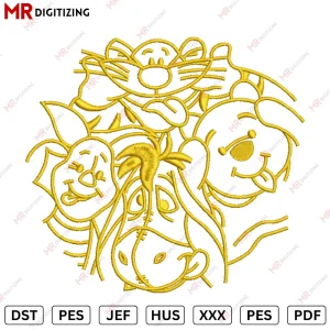 Pooh Tiger Eeyore Embroidery Design